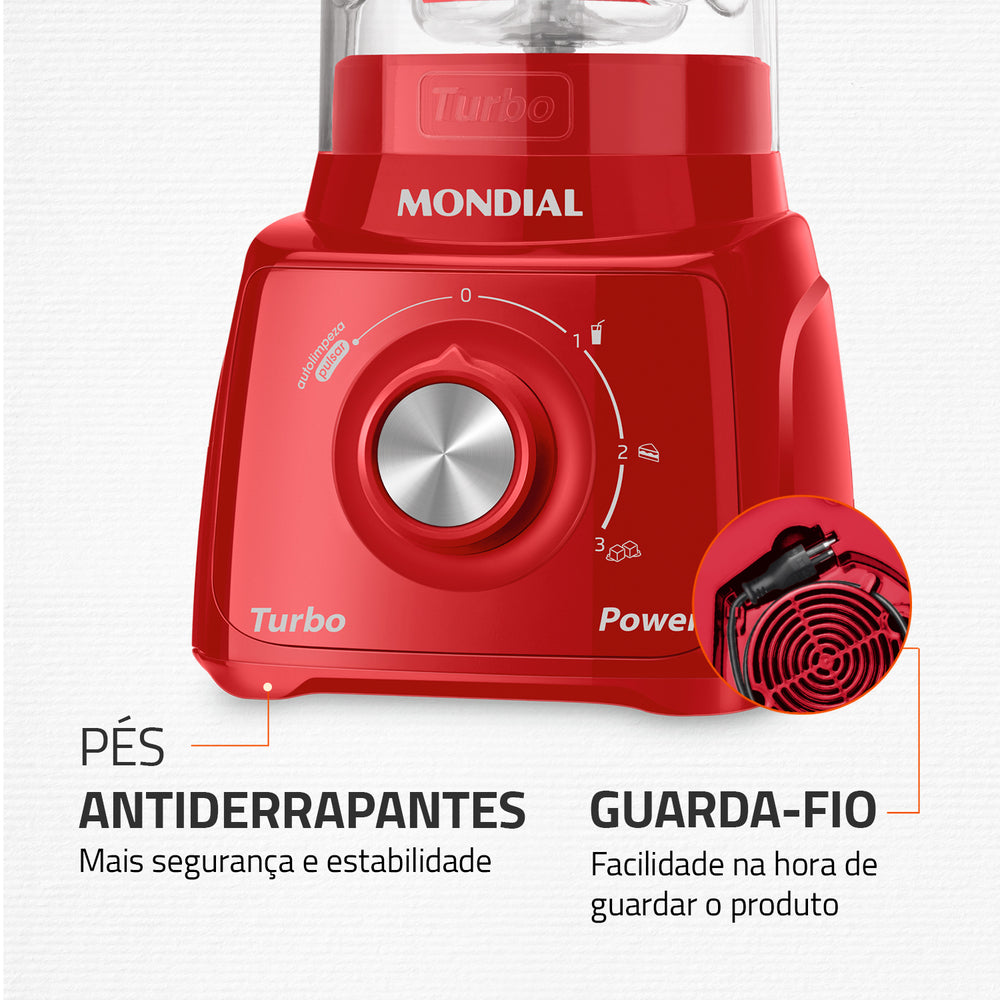 Liquidificador Mondial Turbo Power L99-fr 3 Velocidades 550W Liquidificador Mondial Turbo Power L99-fr 3 Velocidades 550W